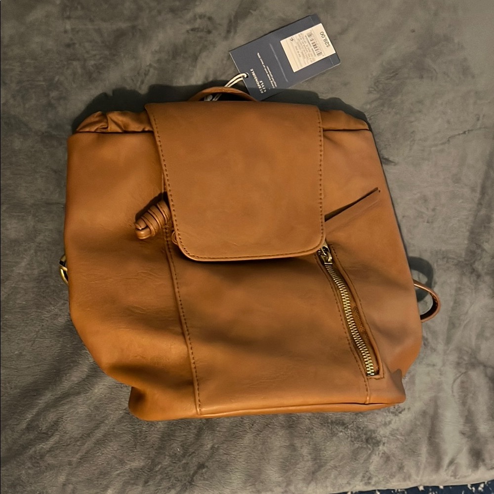 Universal Thread Brown Leather Backpack Purse - N… - image 1